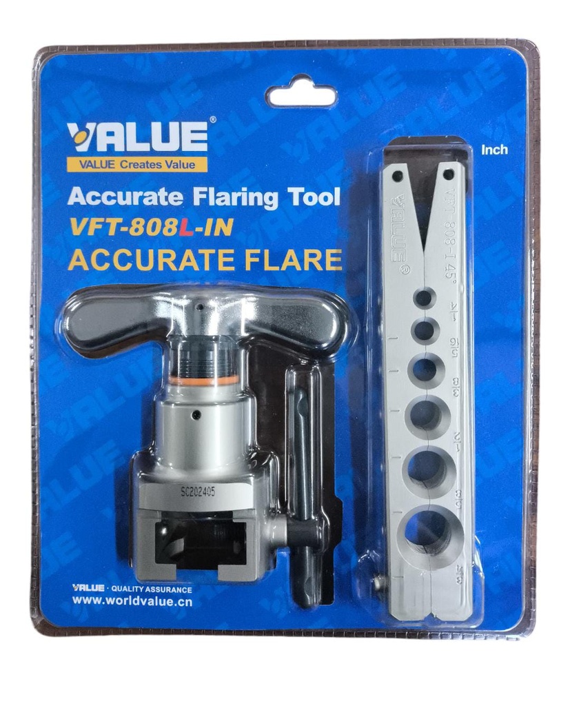 KIT PESTAÑADORA CONICA 45° - VALUE - VFT-808L-IN (1/4" a 3/4")