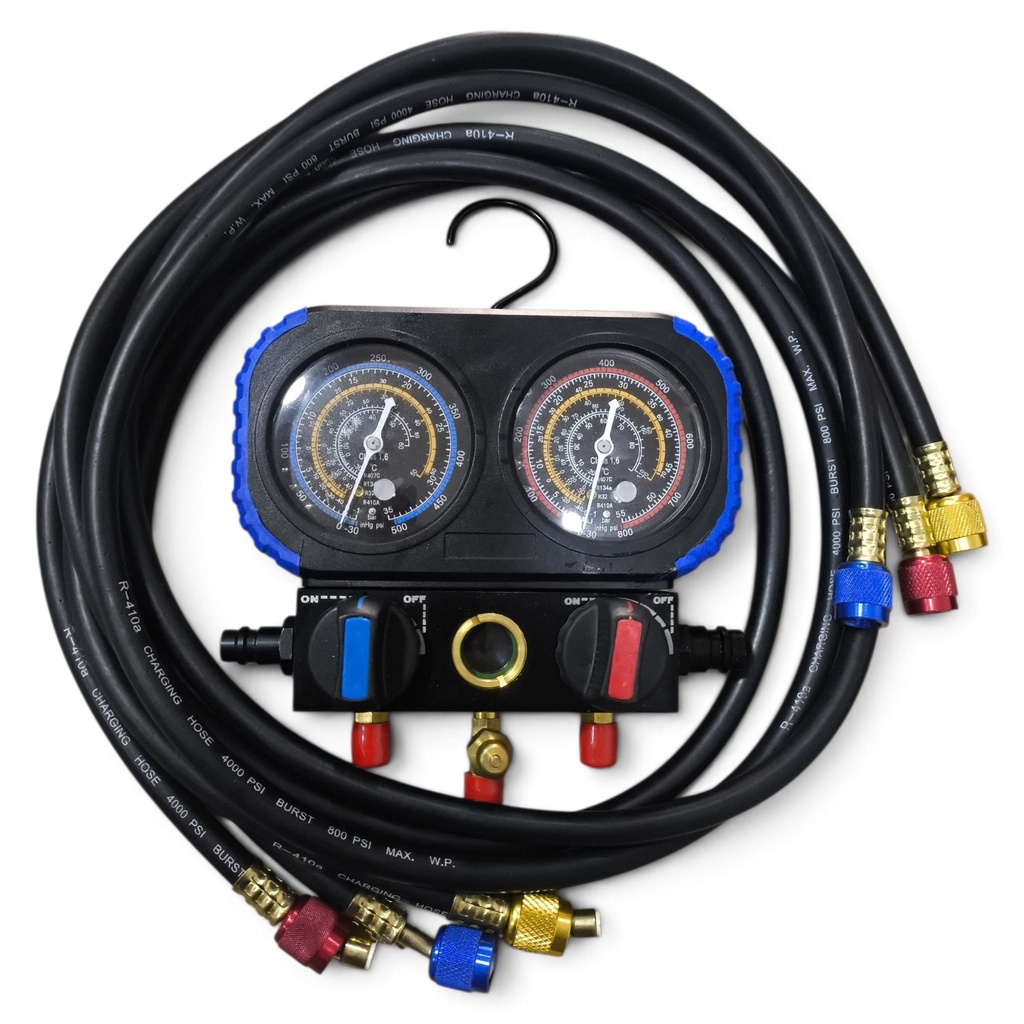 MANIFOLD PREMIUM R32-R134a-R410a-R22 CON MANGUERAS