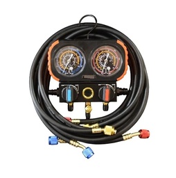 [GGT-360A-R410] MANIFOLD PREMIUM R32-R134a-R410a-R22 CON MANGUERAS