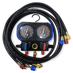 [GGT-360A-R410] MANIFOLD PREMIUM R32-R134a-R410a-R22 CON MANGUERAS